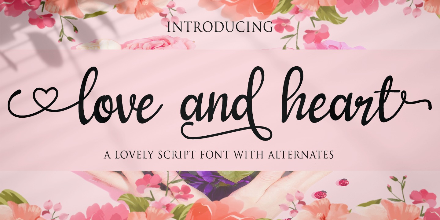 Example font love & heart #1